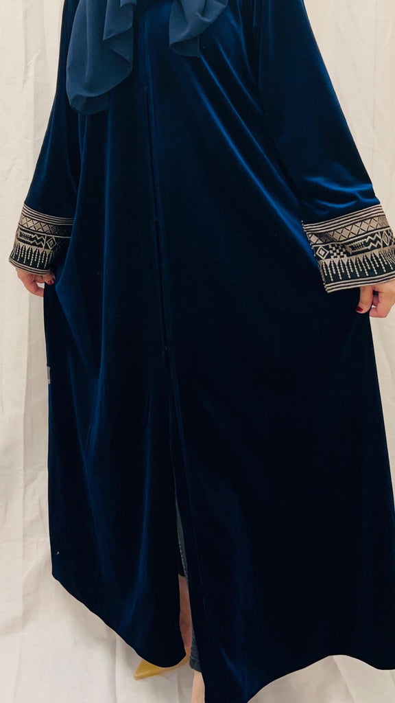 Blue velvet limited abaya