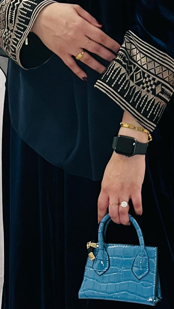 Blue velvet limited abaya