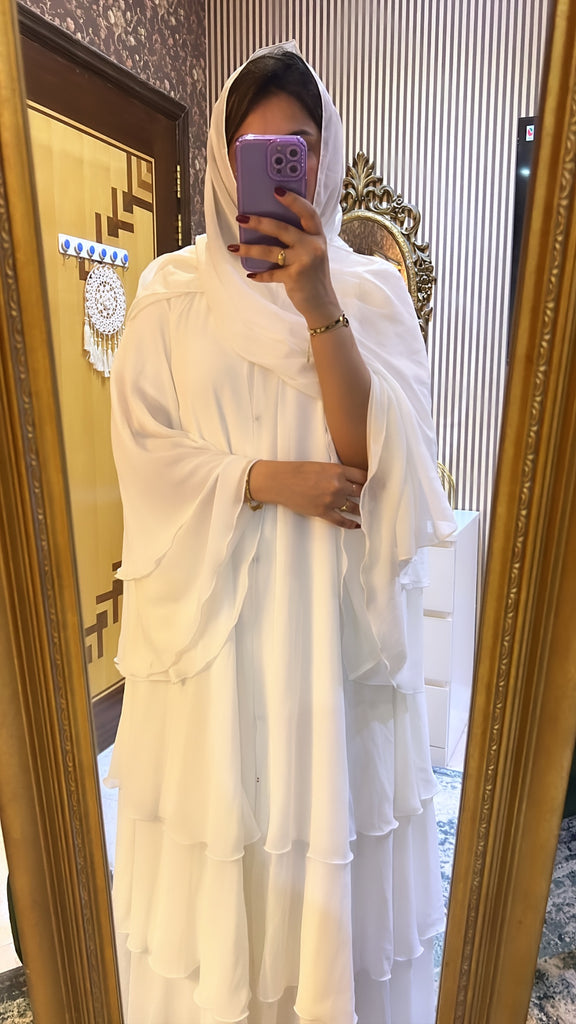 White layered Abaya