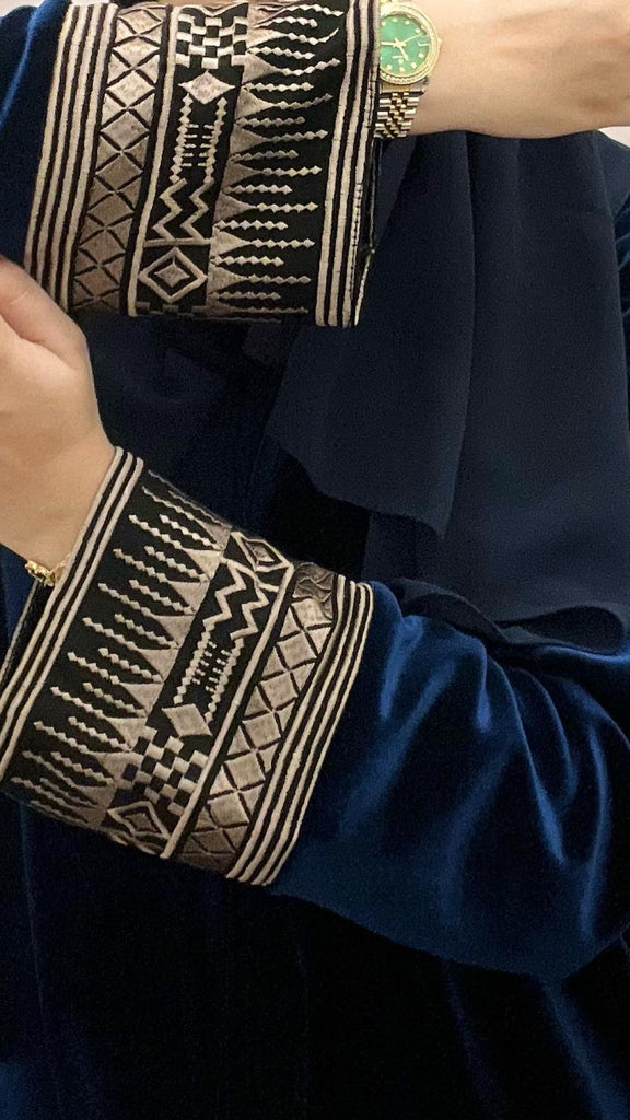 Blue velvet limited abaya