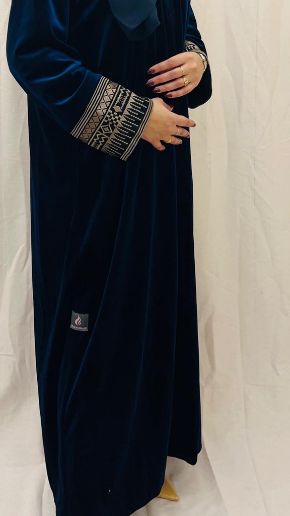 Blue velvet limited abaya