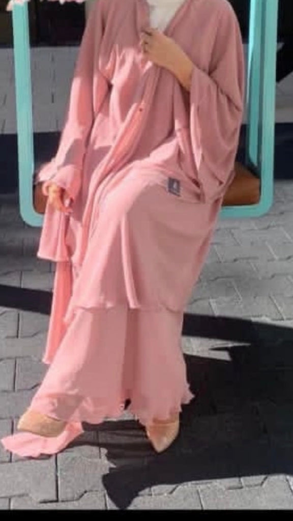 Tea Pink Layered Abaya