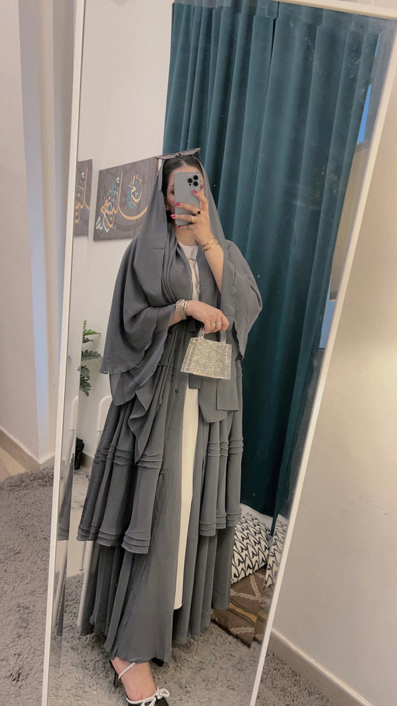 Gray Layered Abaya